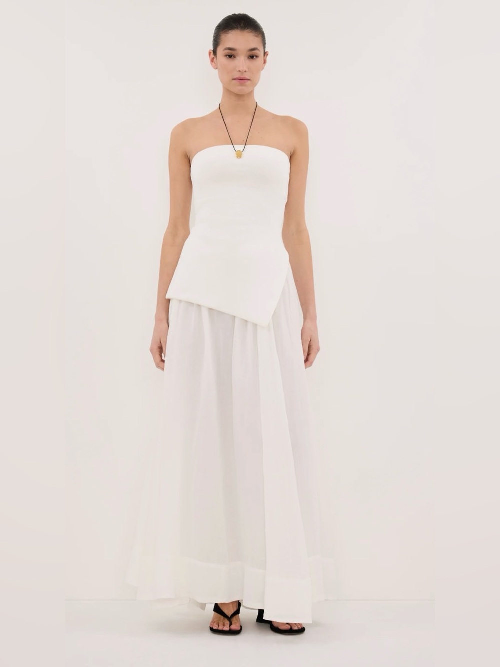 DISSH Layne White Ramie Maxi Skirt - Picture 3 of 15